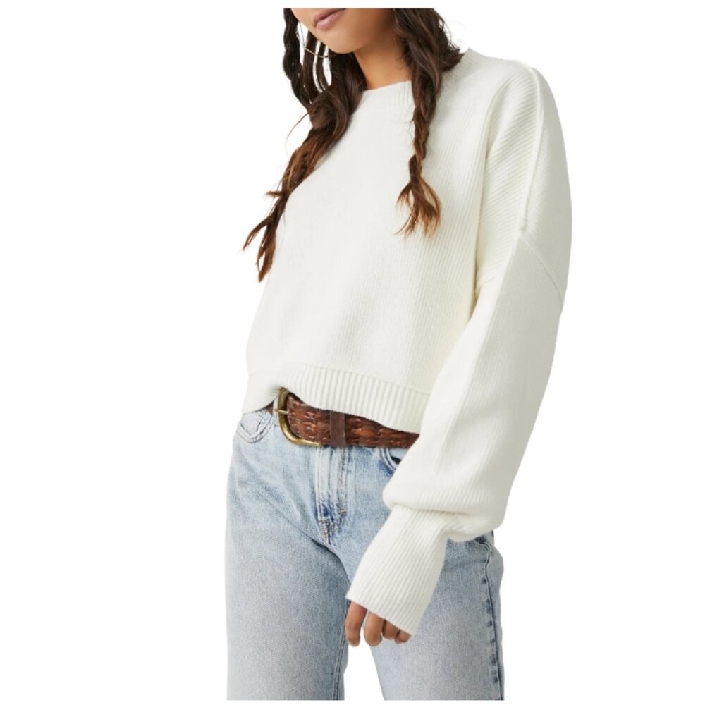 NEW FREE PEOPLE Easy Street Crop Sweater for women 1225 3t0